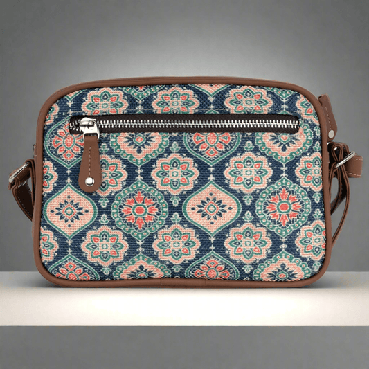 Amic Floral Mosaic Sling Wallet – Compact & Trendy for Everyday Use - Amic