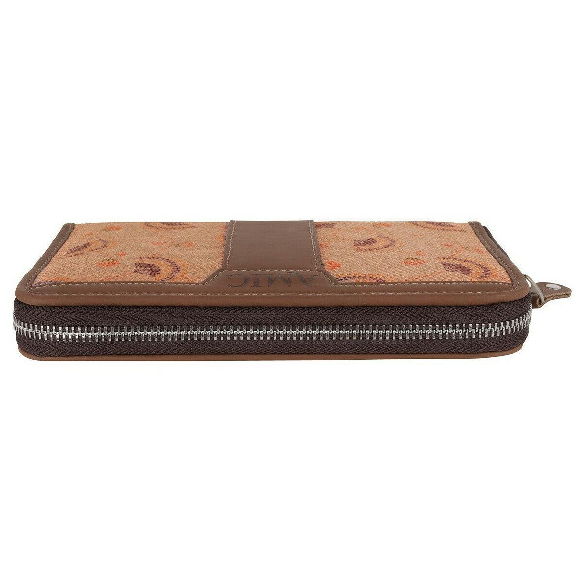 Amic Vegan Leather Chain Wallet with Artistic Peach Accents – Stylish & Functional - Amic