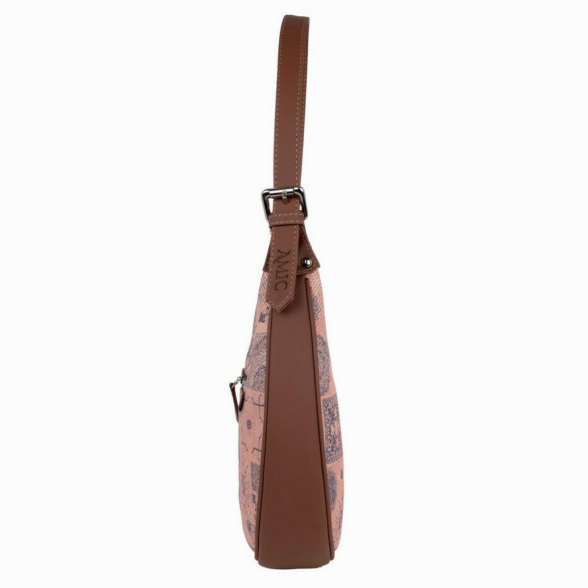 Pink Mosaic Pattern Vegan Leather Hobo Bag for Women - Chic & Functional | Amic Bags - Amic