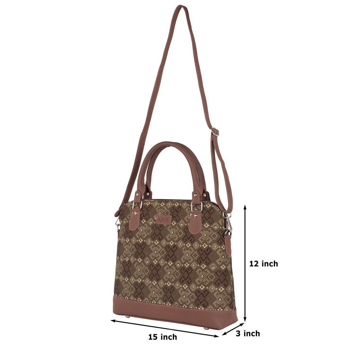 Peach Motif Hand Shoulder Bag – Elegant Everyday Accessory by Amic - Amic