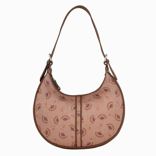 Peach Crescent Pattern Vegan Leather Hobo Bag for Women - Stylish & Versatile | Amic Bags - Amic