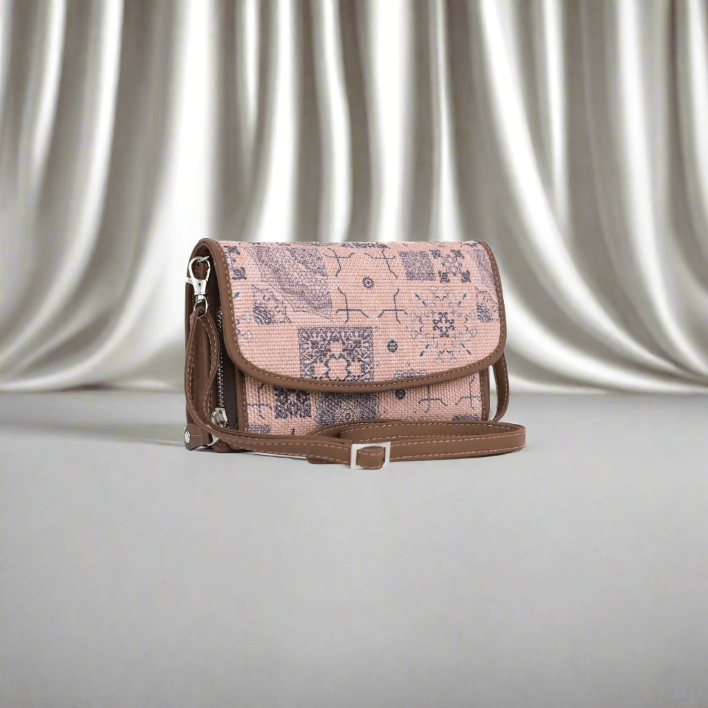 Pink Patchwork Sling Wallet – Amic's Compact and Stylish Everyday Companion - Amic