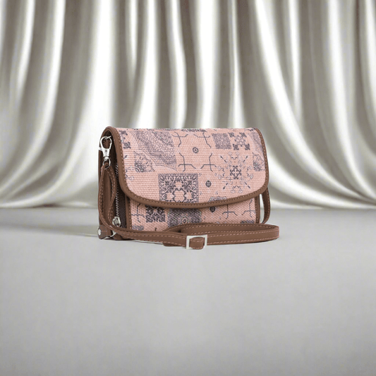 Pink Patchwork Sling Wallet – Amic's Compact and Stylish Everyday Companion - Amic