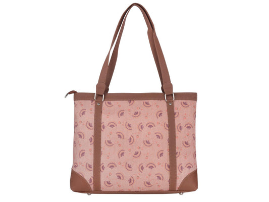 Pink Handcrafted Vegan Leather Office Bag – Graceful & Practical - Amic