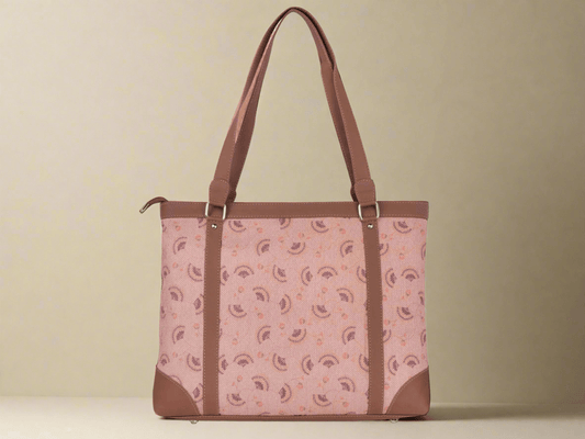 Pink Handcrafted Vegan Leather Office Bag – Graceful & Practical - Amic