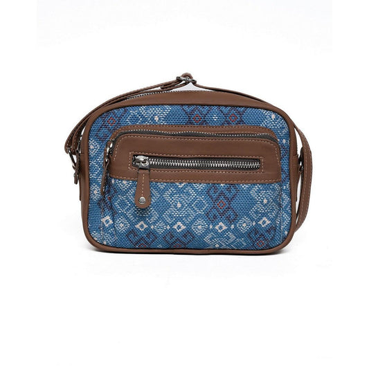 Amic Blue Pattern Sling Wallet – Stylish and Compact for Everyday Use - Amic