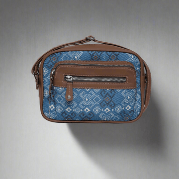 Amic Blue Pattern Sling Wallet – Stylish and Compact for Everyday Use - Amic