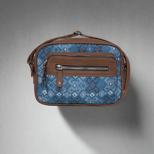 Amic Blue Pattern Sling Wallet – Stylish and Compact for Everyday Use - Amic