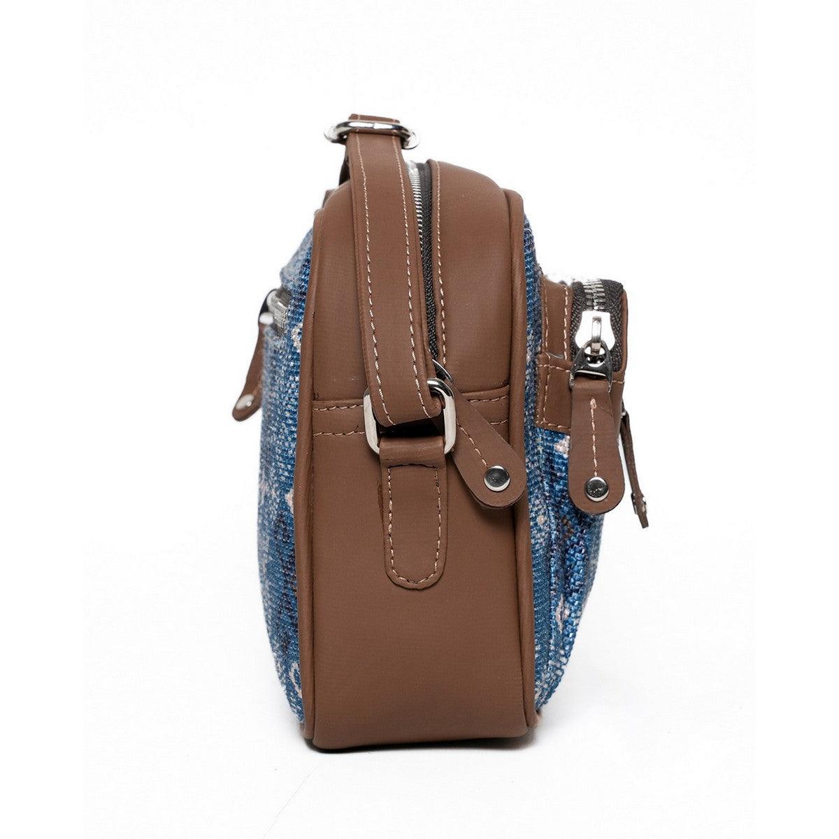 Amic Blue Pattern Sling Wallet – Stylish and Compact for Everyday Use - Amic