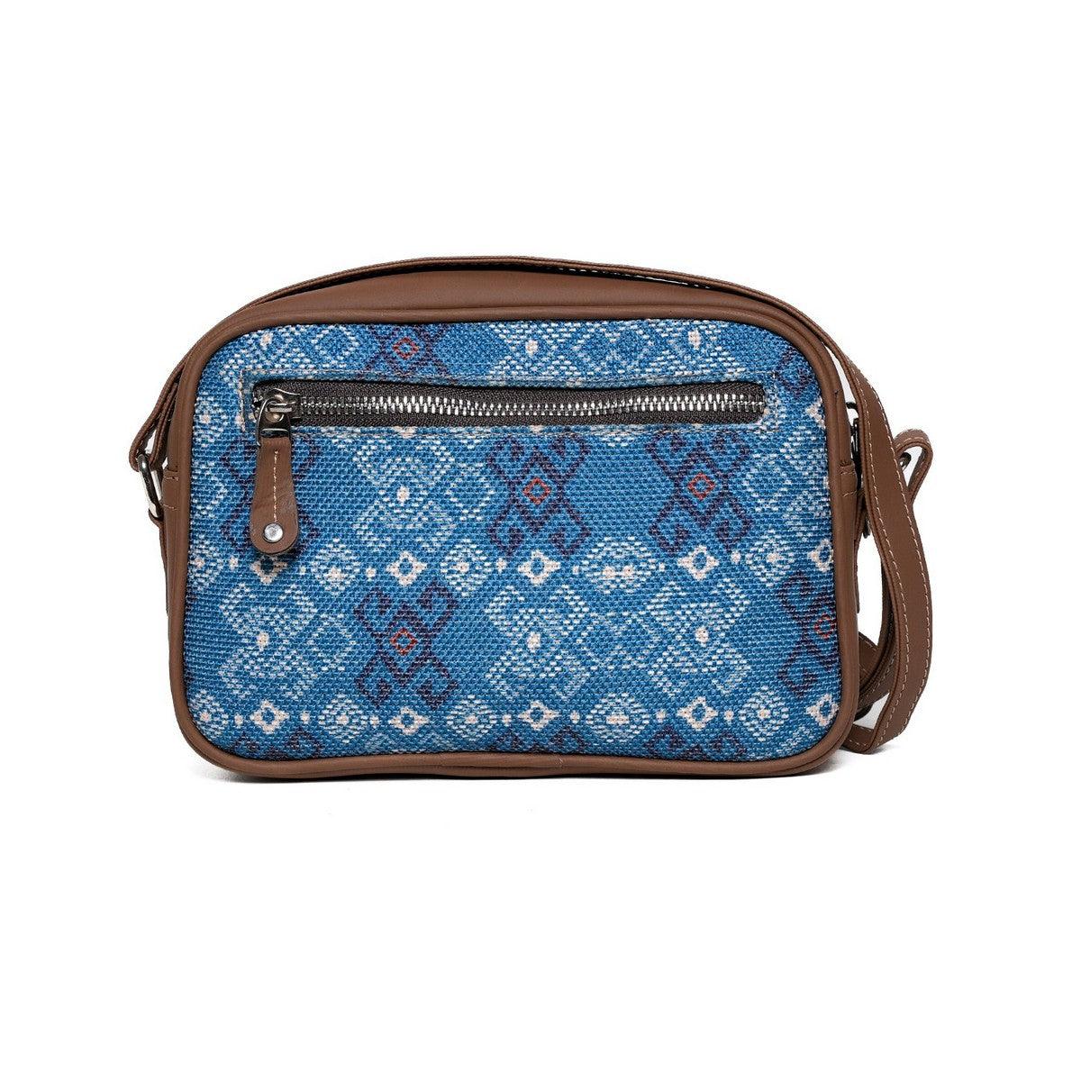 Amic Blue Pattern Sling Wallet – Stylish and Compact for Everyday Use - Amic