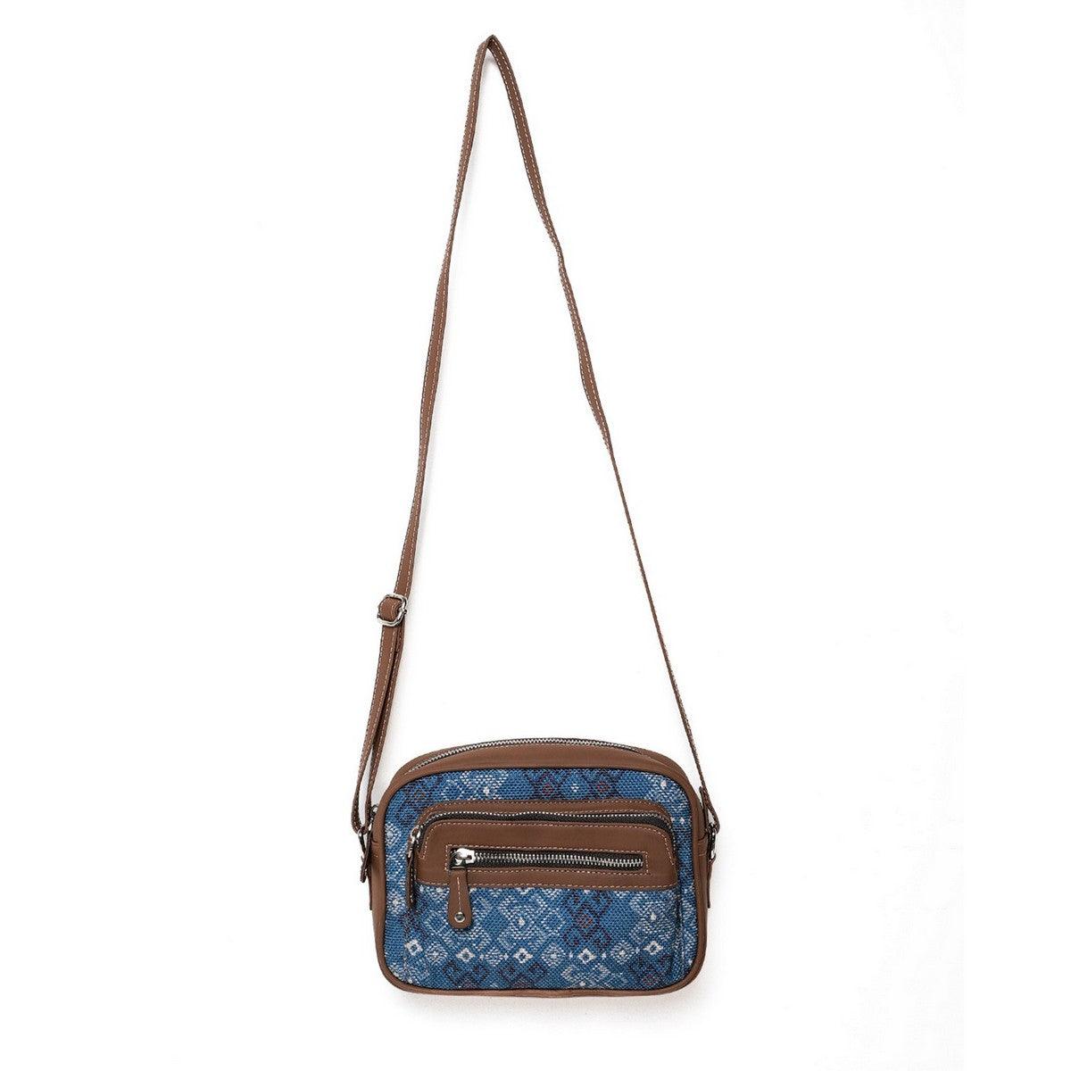 Amic Blue Pattern Sling Wallet – Stylish and Compact for Everyday Use - Amic