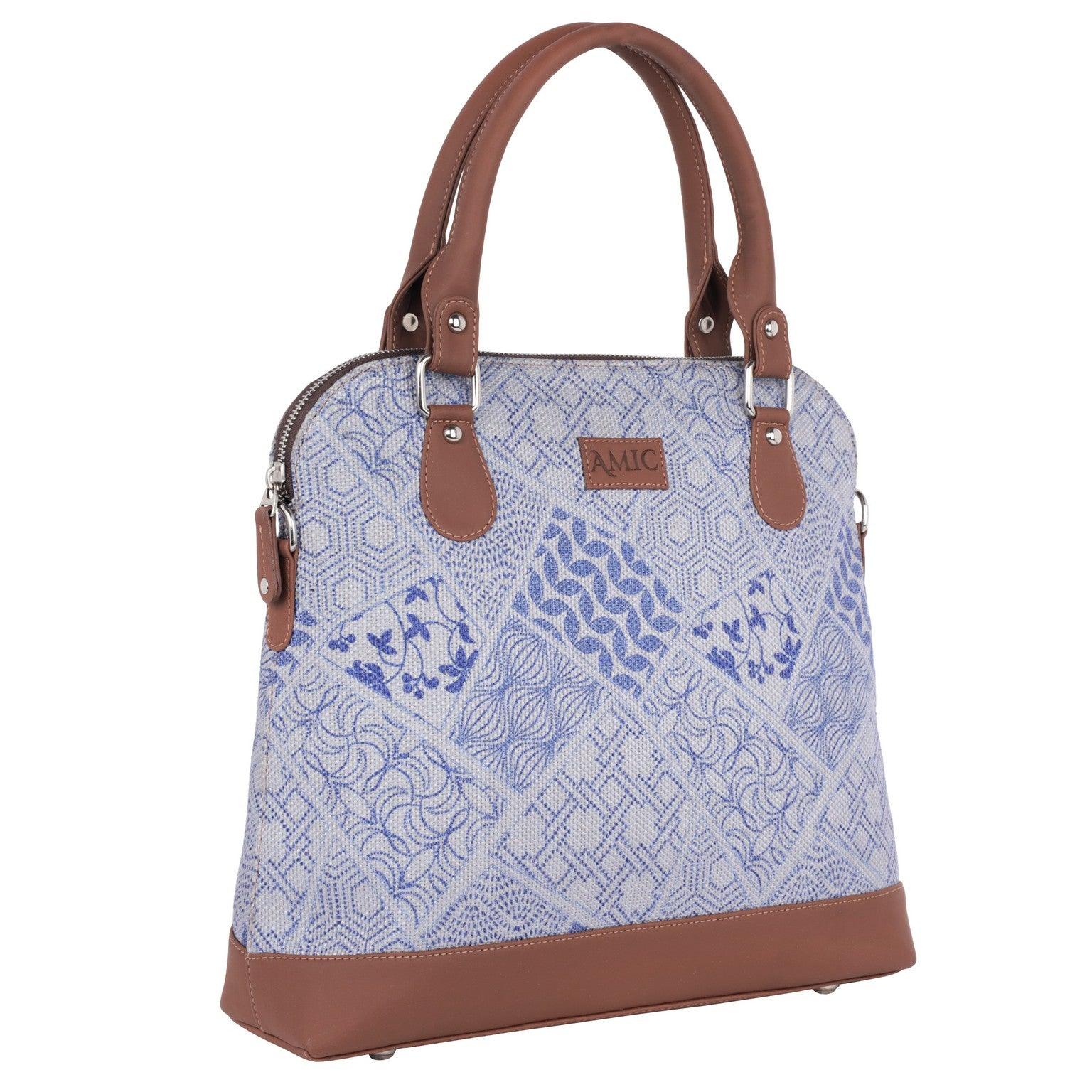 Blue Patchwork Hand Shoulder Bag – Amic's Timeless Elegance for Everyday Use - Amic
