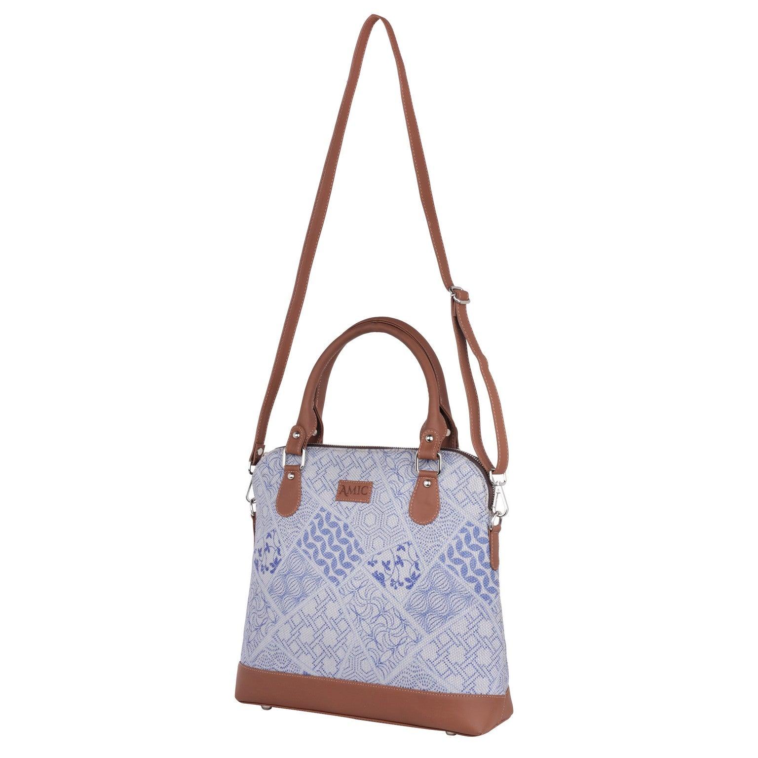Blue Patchwork Hand Shoulder Bag – Amic's Timeless Elegance for Everyday Use - Amic