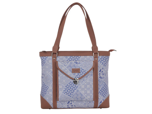 Blue Handcrafted Vegan Leather Office Bag – Elegant & Functional - Amic