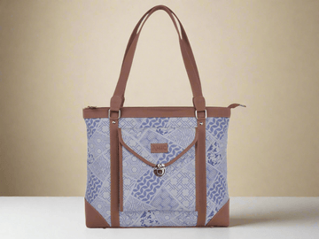 Blue Handcrafted Vegan Leather Office Bag – Elegant & Functional - Amic
