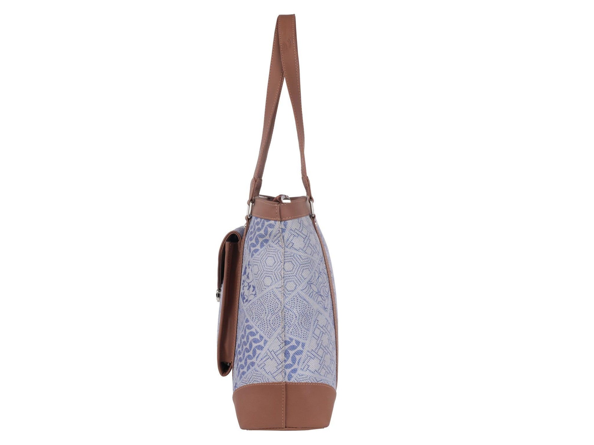 Blue Handcrafted Vegan Leather Office Bag – Elegant & Functional - Amic