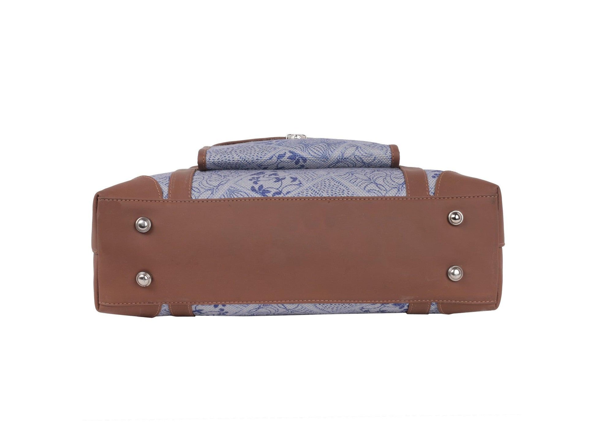 Blue Handcrafted Vegan Leather Office Bag – Elegant & Functional - Amic