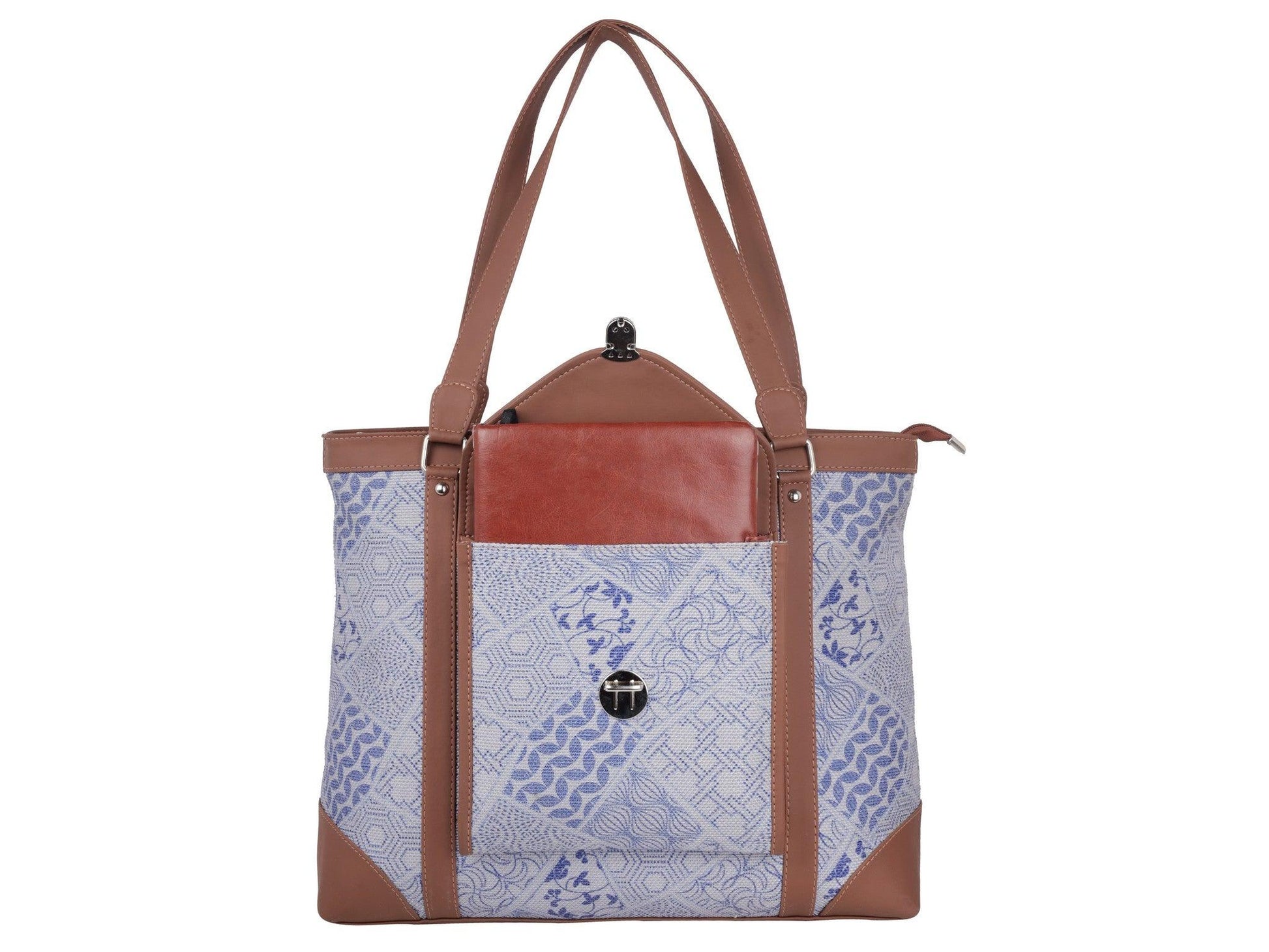 Blue Handcrafted Vegan Leather Office Bag – Elegant & Functional - Amic