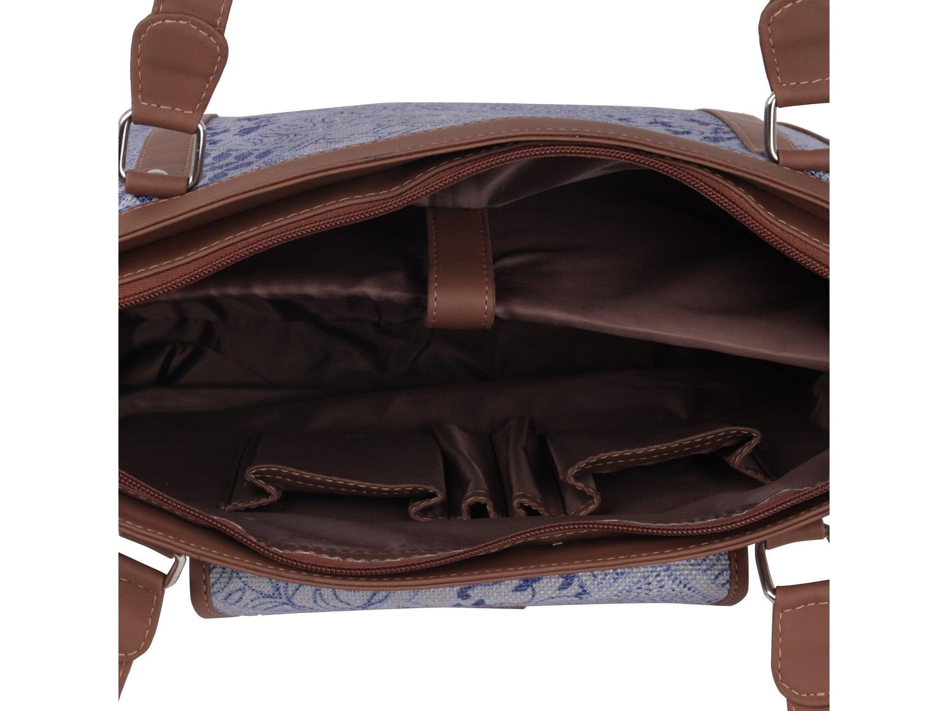 Blue Handcrafted Vegan Leather Office Bag – Elegant & Functional - Amic