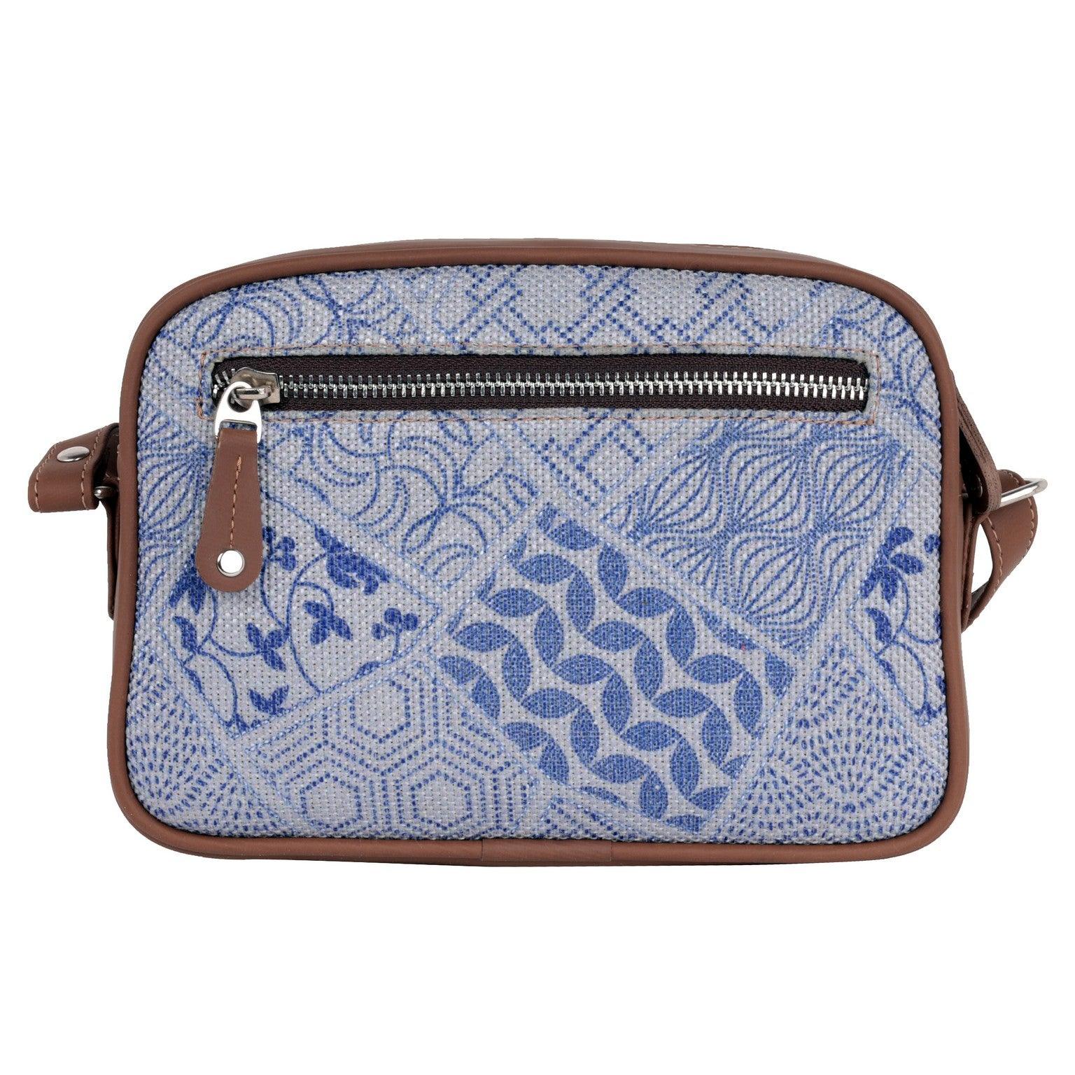 Amic Blue Floral Sling Wallet – Compact, Durable & Elegant - Amic