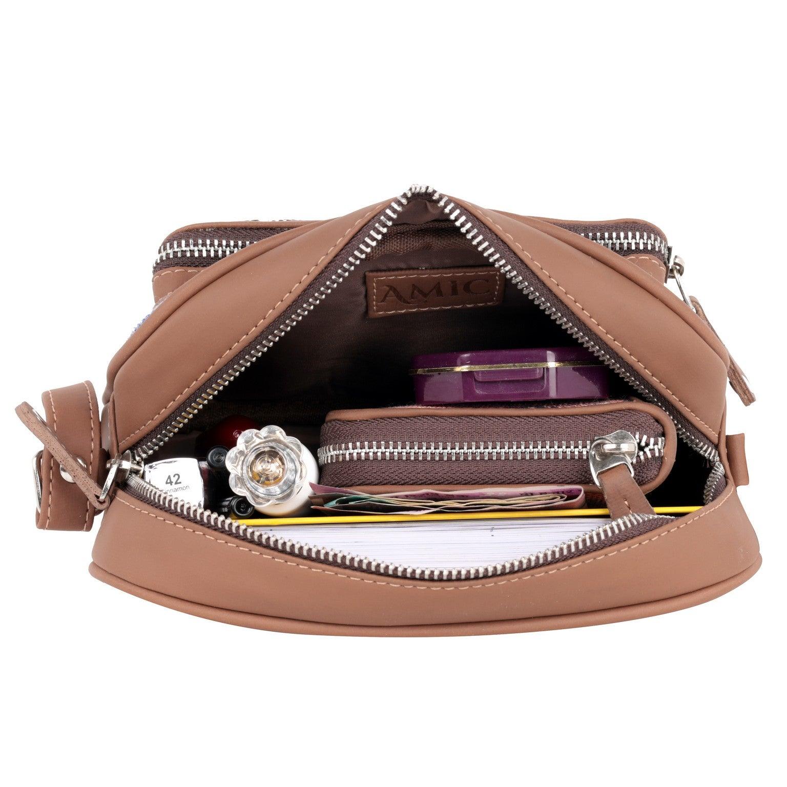 Amic Blue Floral Sling Wallet – Compact, Durable & Elegant - Amic