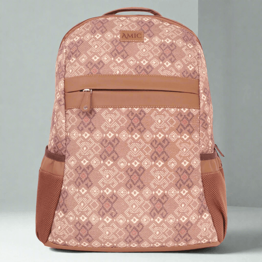 Amic Women Jute Printed Handcrafted Office, College Handbag 18 L Backpack - Amic