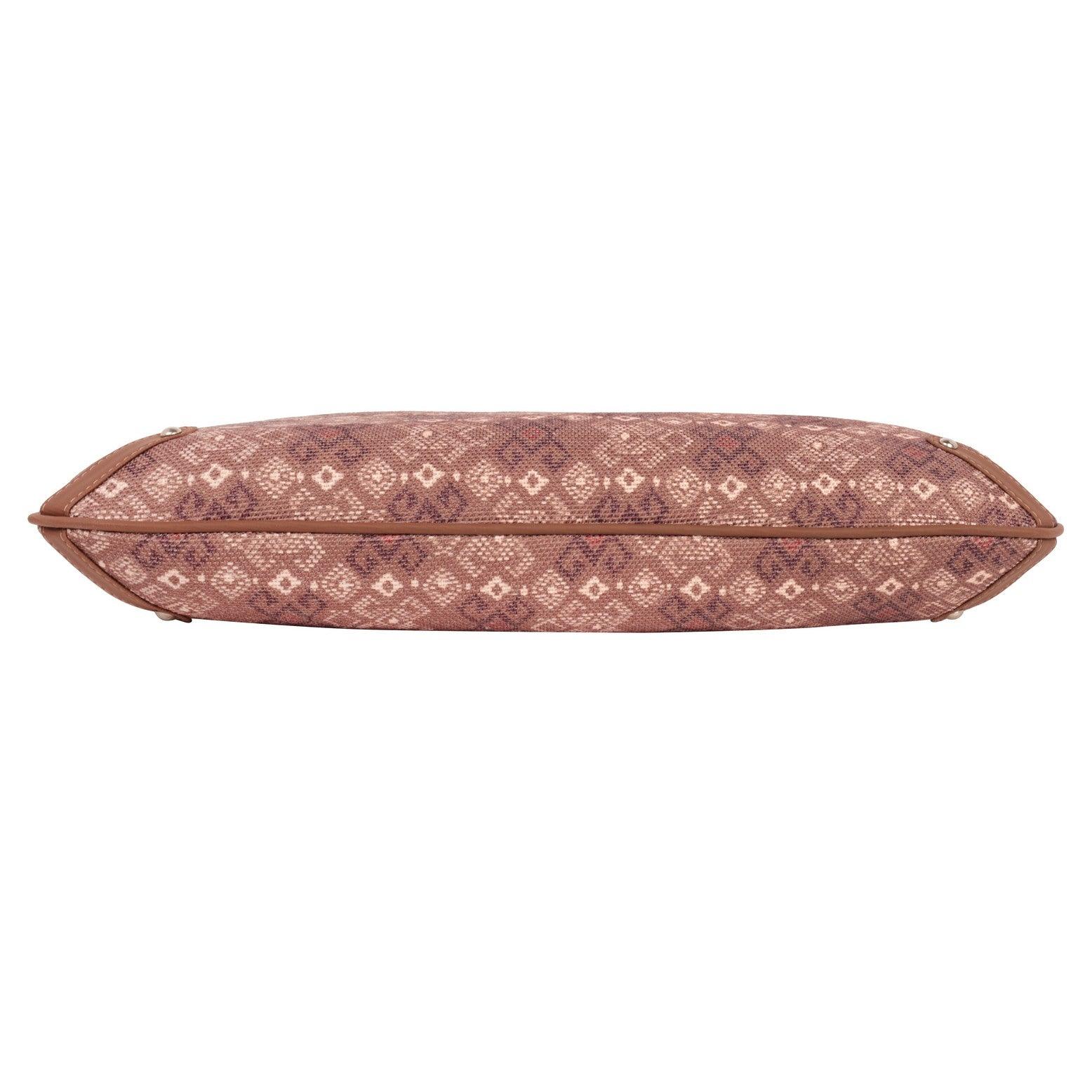 Sophisticated Brown Patterned Handbag with Vegan Leather Finish – Amic - Amic