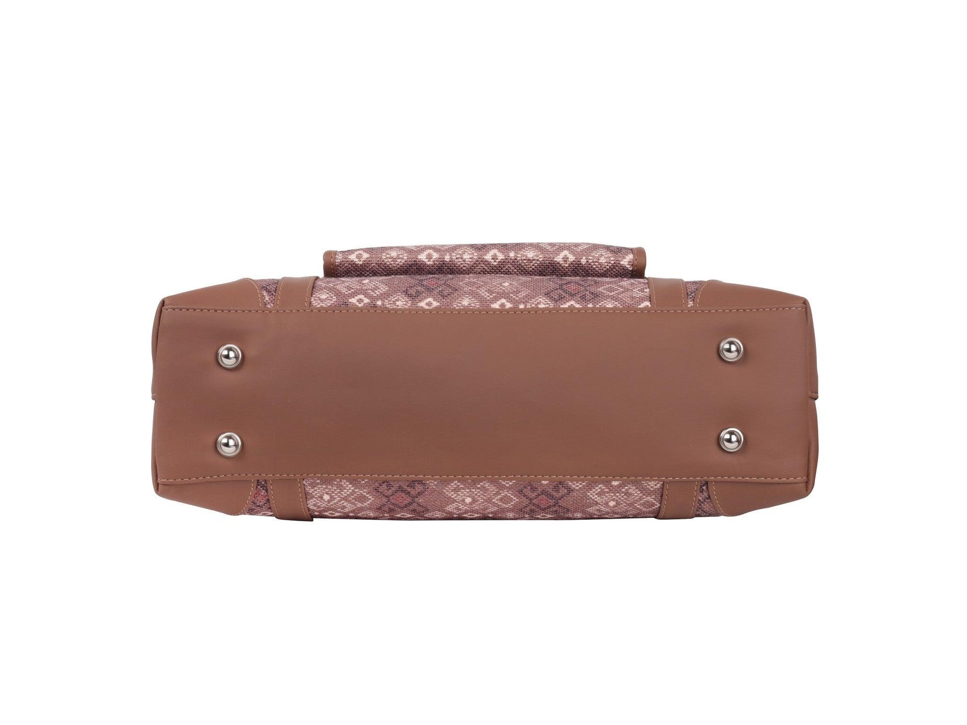 Brown Diamond Pattern Vegan Leather Office Bag for Women - Stylish & Functional | Amic Bags - Amic
