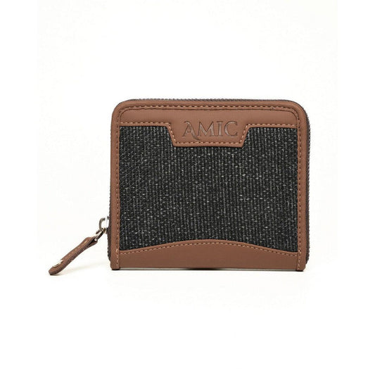Minimalist Black Fabric Mini Wallet | AMIC - Amic