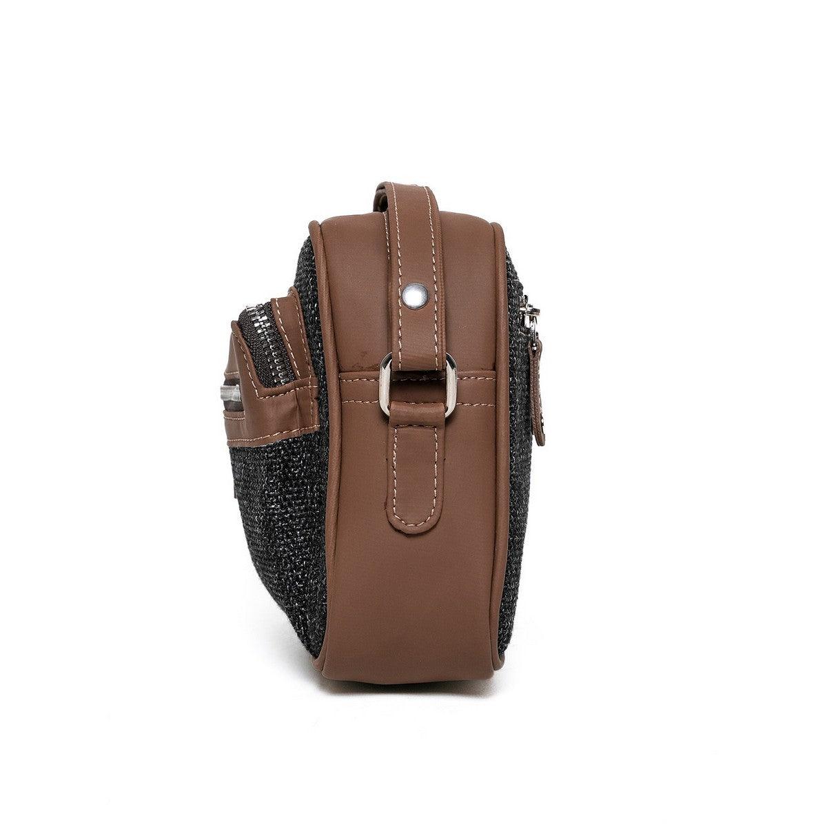 Amic Black Textured Sling Wallet – Modern Elegance for Everyday Essentials - Amic