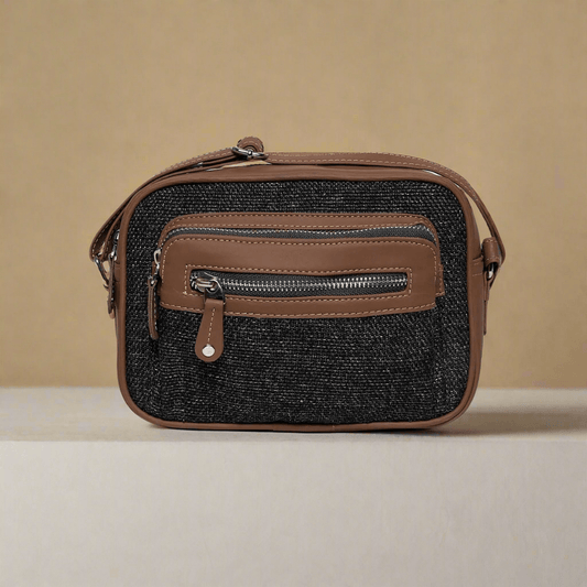 Amic Black Textured Sling Wallet – Modern Elegance for Everyday Essentials - Amic