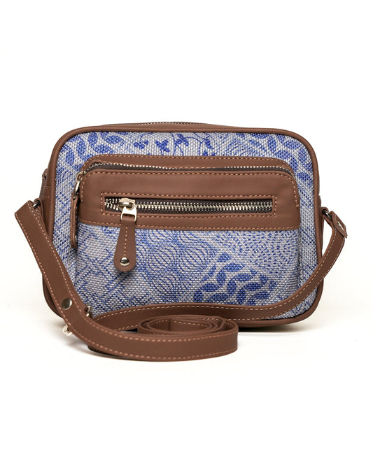 Amic Blue Floral Sling Wallet – Compact, Durable & Elegant - Amic