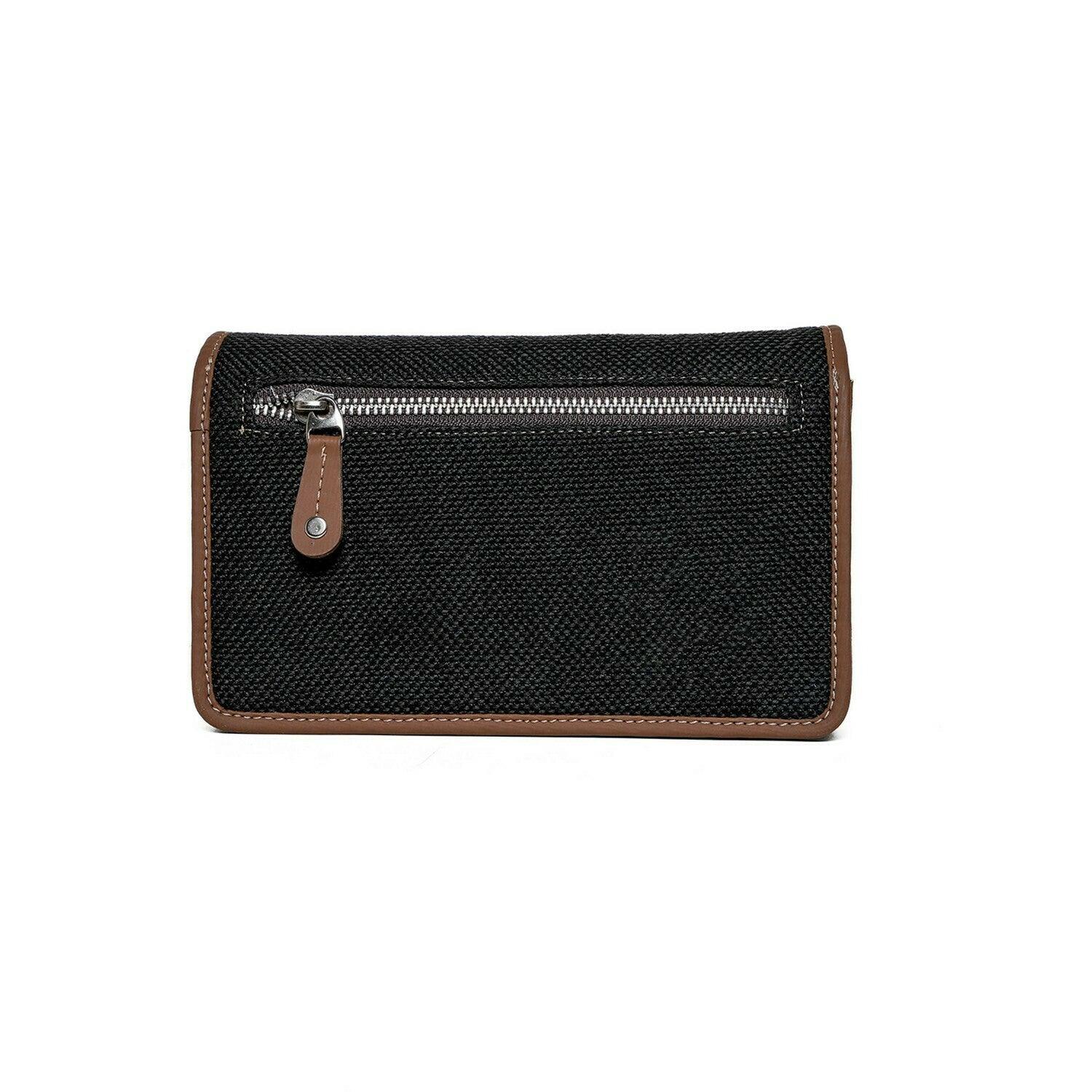 Classic Black Sling Wallet with Vegan Leather Accents – Amic - Amic
