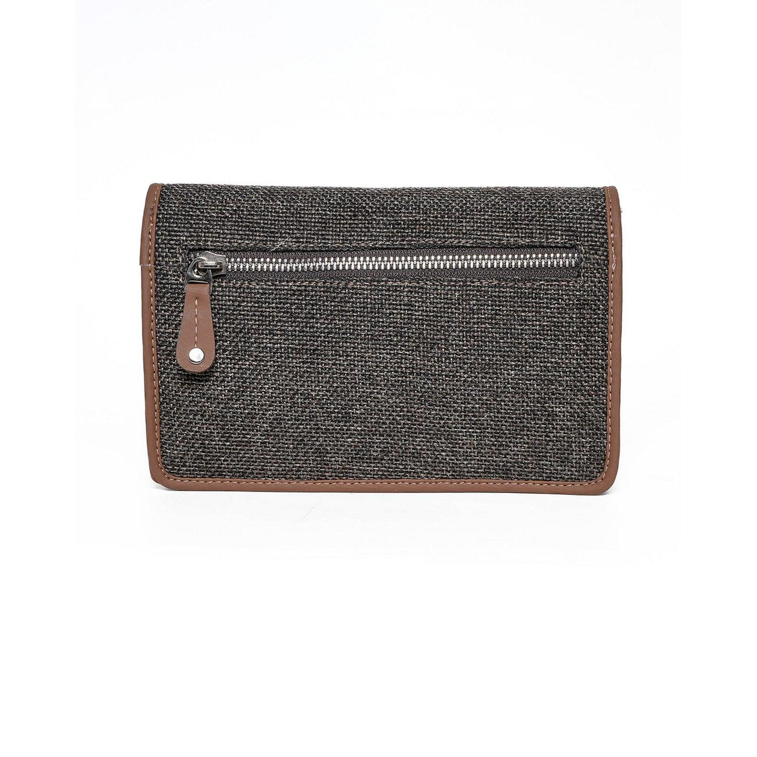 Compact Brown Textured Sling Wallet – Versatile and Chic by Amic - Amic