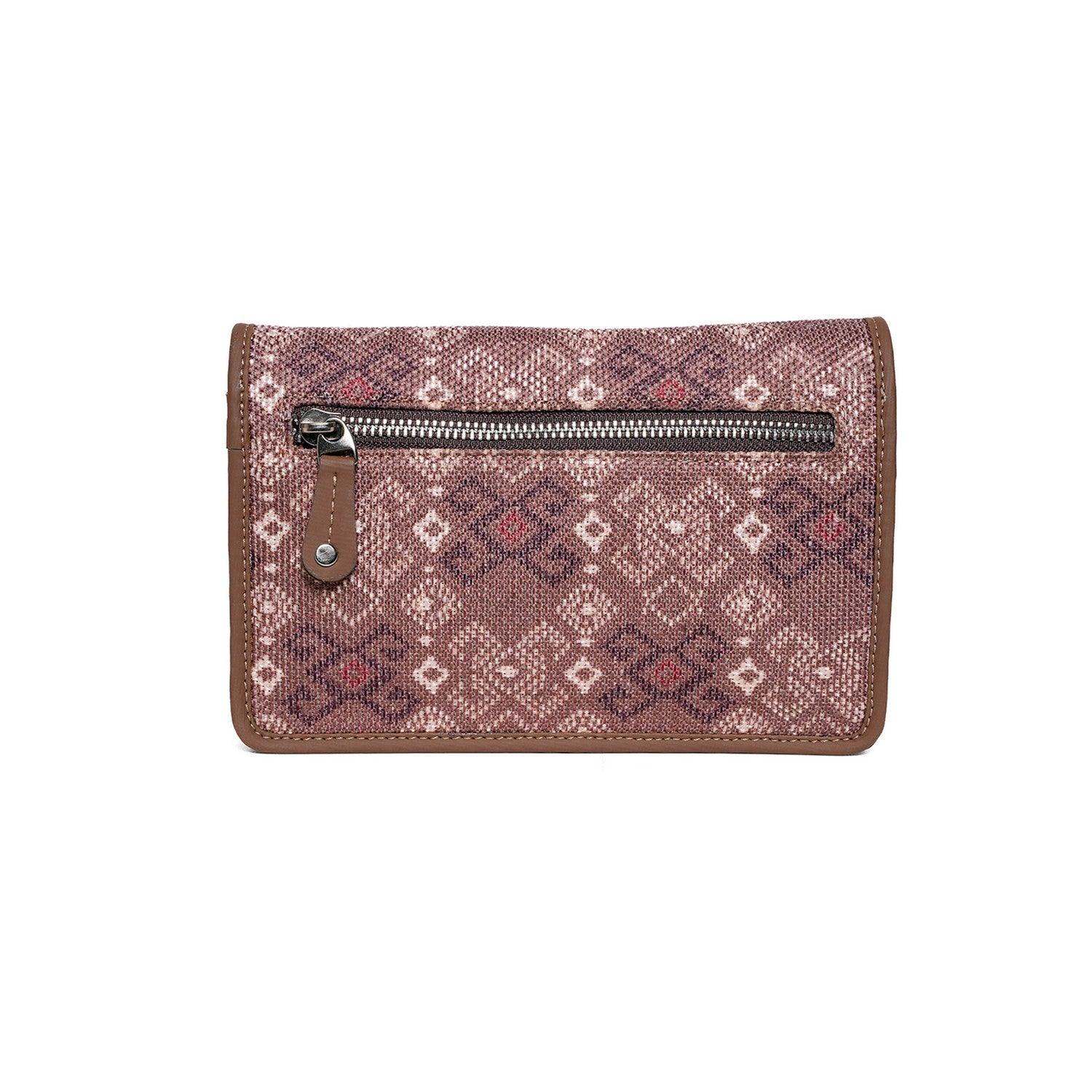 Elegant Brown Pattern Sling Wallet – Versatile Accessory by Amic - Amic