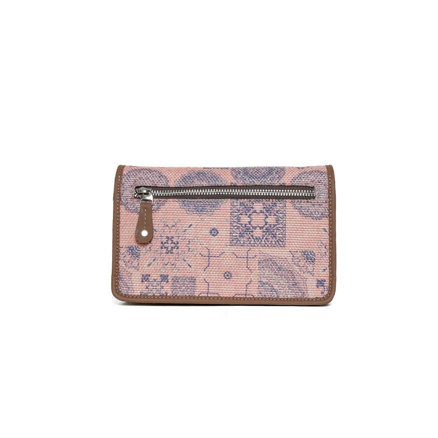 Pink Patchwork Sling Wallet – Amic's Compact and Stylish Everyday Companion - Amic