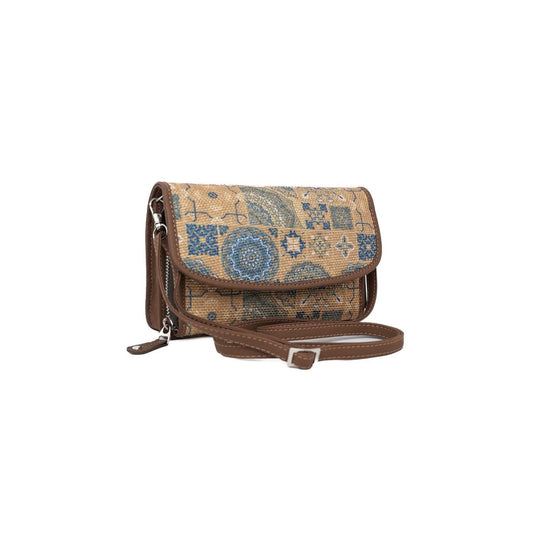 Bohemian-Style Blue Pattern Sling Wallet – Compact & Chic by Amic - Amic