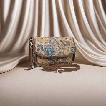 Bohemian-Style Blue Pattern Sling Wallet – Compact & Chic by Amic - Amic