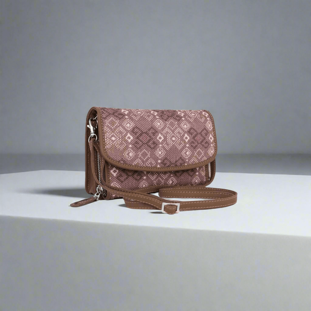 Elegant Brown Pattern Sling Wallet – Versatile Accessory by Amic - Amic
