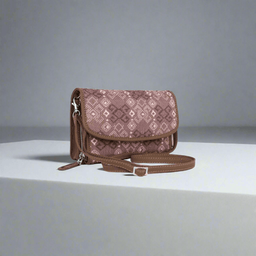 Elegant Brown Pattern Sling Wallet – Versatile Accessory by Amic - Amic