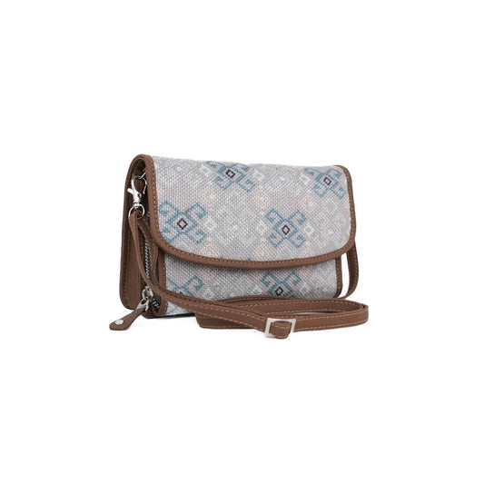 Stylish Grey Sling Wallet with Subtle Blue Patterns – Amic - Amic