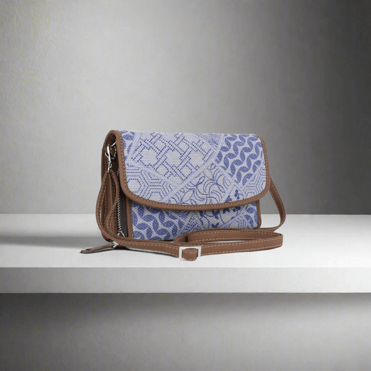 Blue Geometric Sling Wallet – Compact and Stylish by Amic - Amic