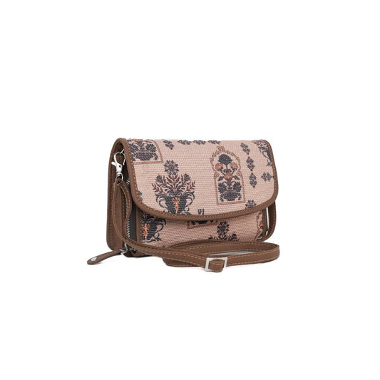 Beige Sling Wallet with Ethnic Prints – By Amic - Amic
