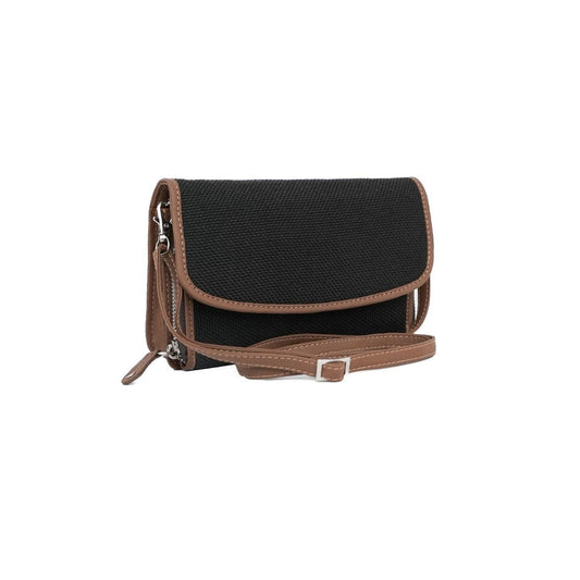 Classic Black Sling Wallet with Vegan Leather Accents – Amic - Amic