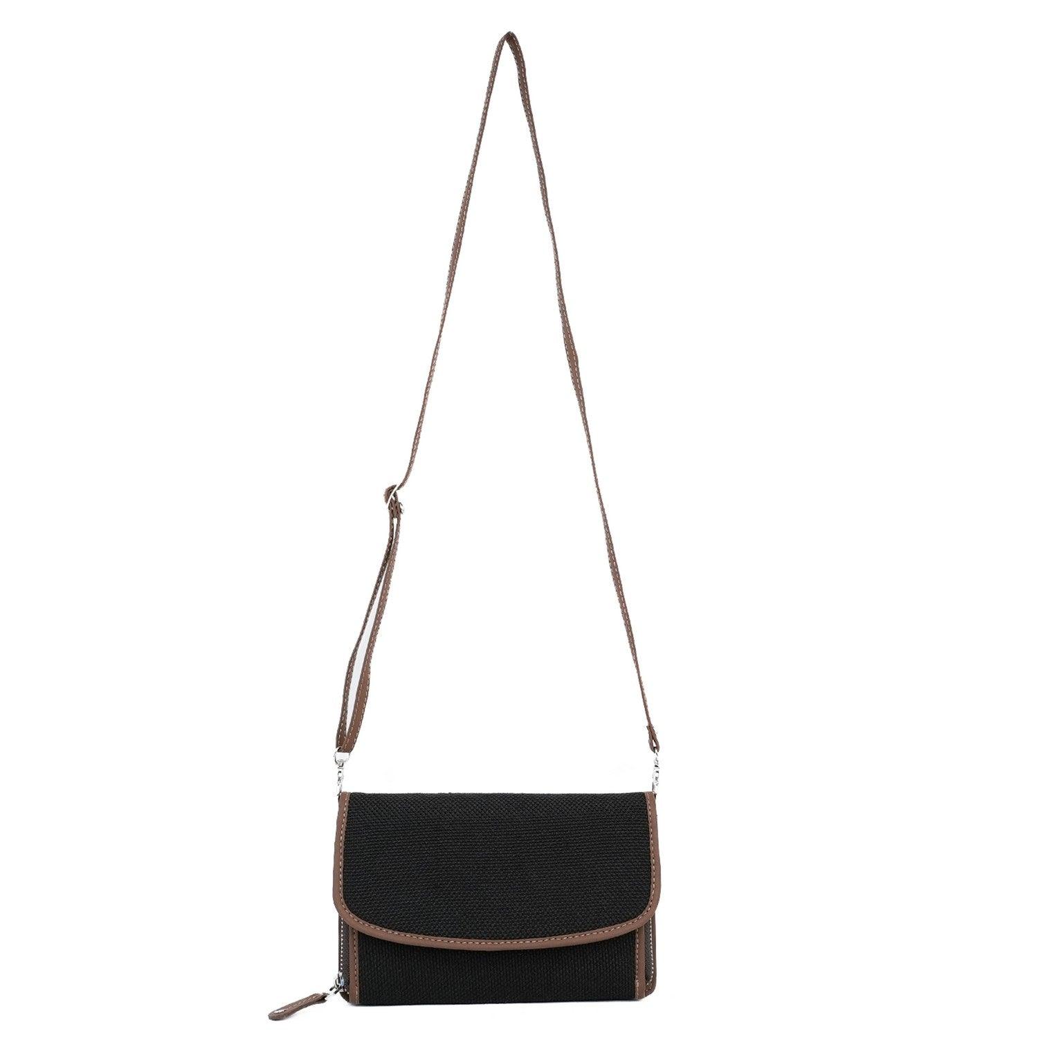 Classic Black Sling Wallet with Vegan Leather Accents – Amic - Amic