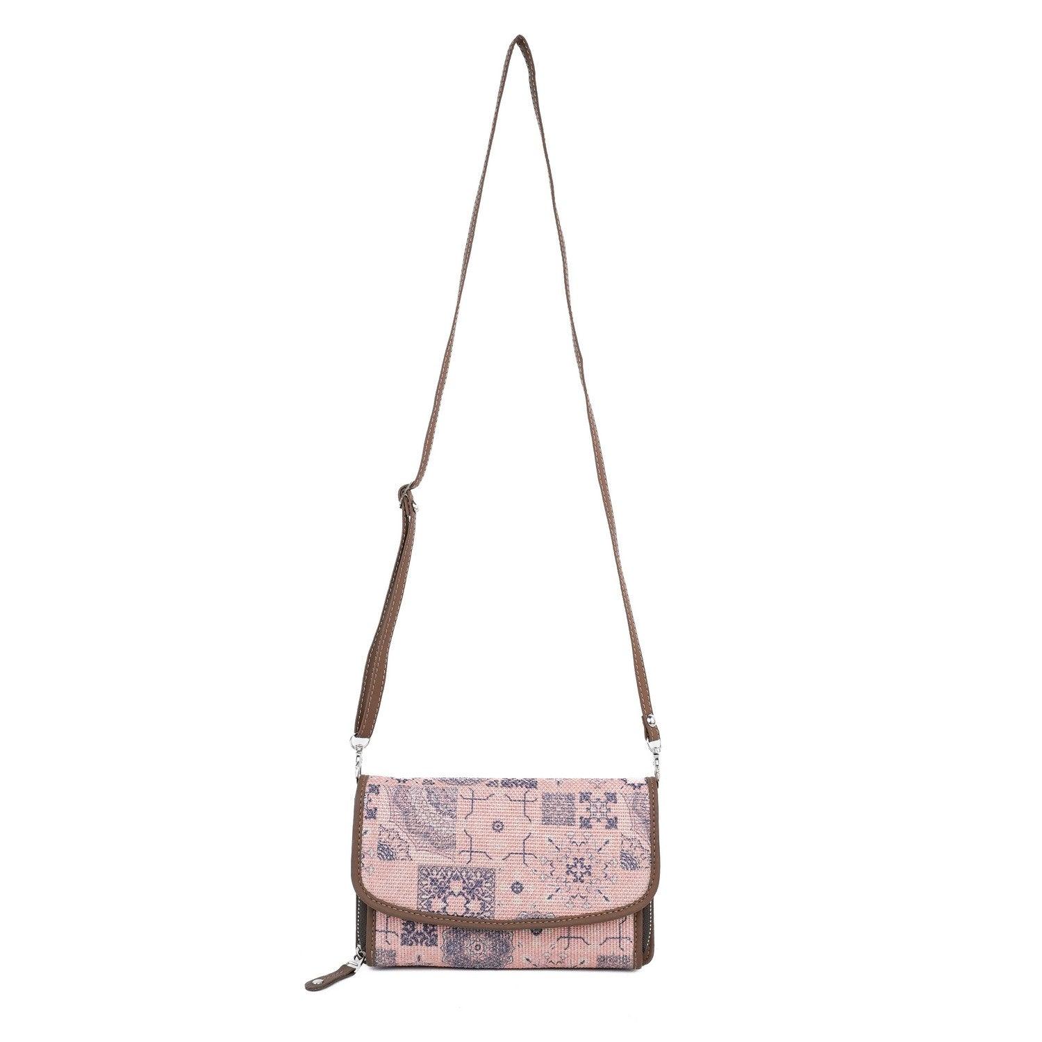 Pink Patchwork Sling Wallet – Amic's Compact and Stylish Everyday Companion - Amic