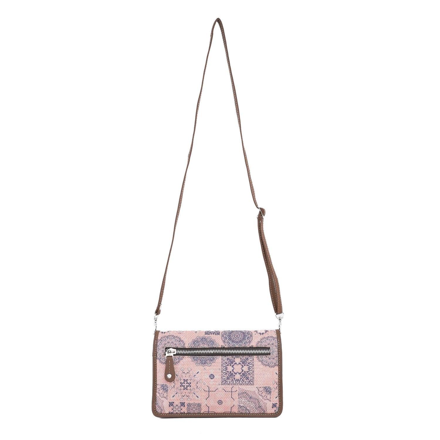 Pink Patchwork Sling Wallet – Amic's Compact and Stylish Everyday Companion - Amic