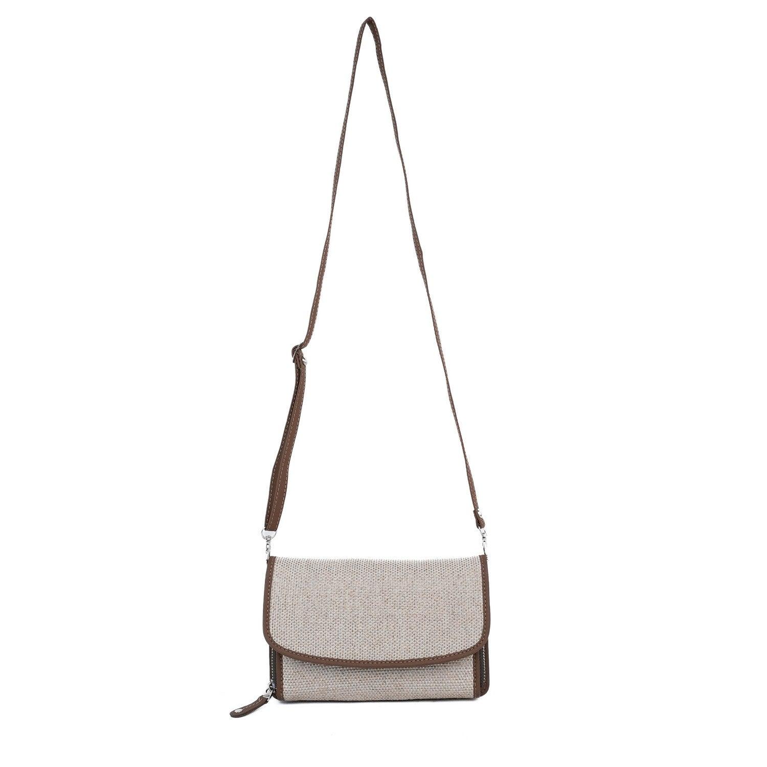 Elegant Beige Sling Wallet with Vegan Leather Detailing – By Amic - Amic