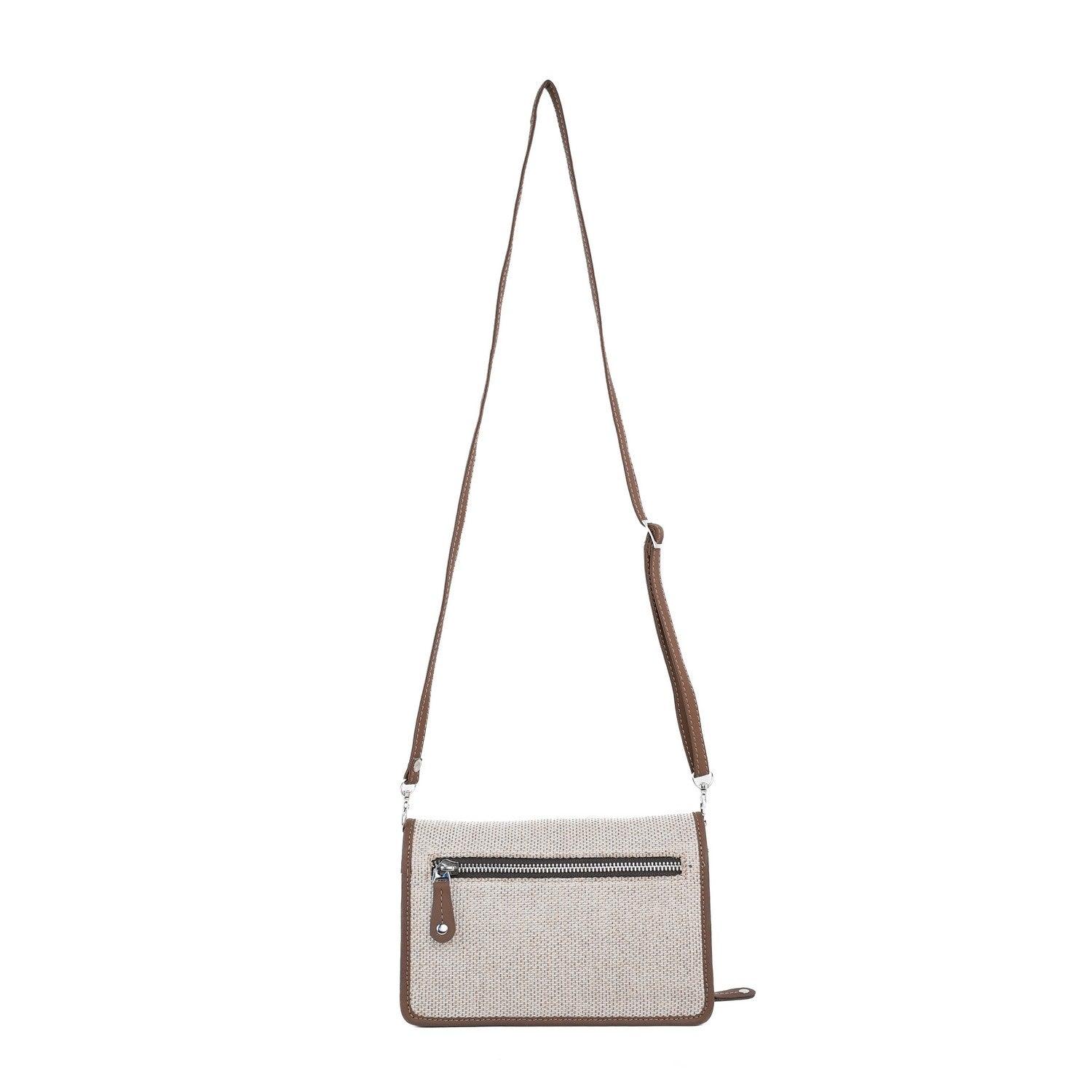 Elegant Beige Sling Wallet with Vegan Leather Detailing – By Amic - Amic