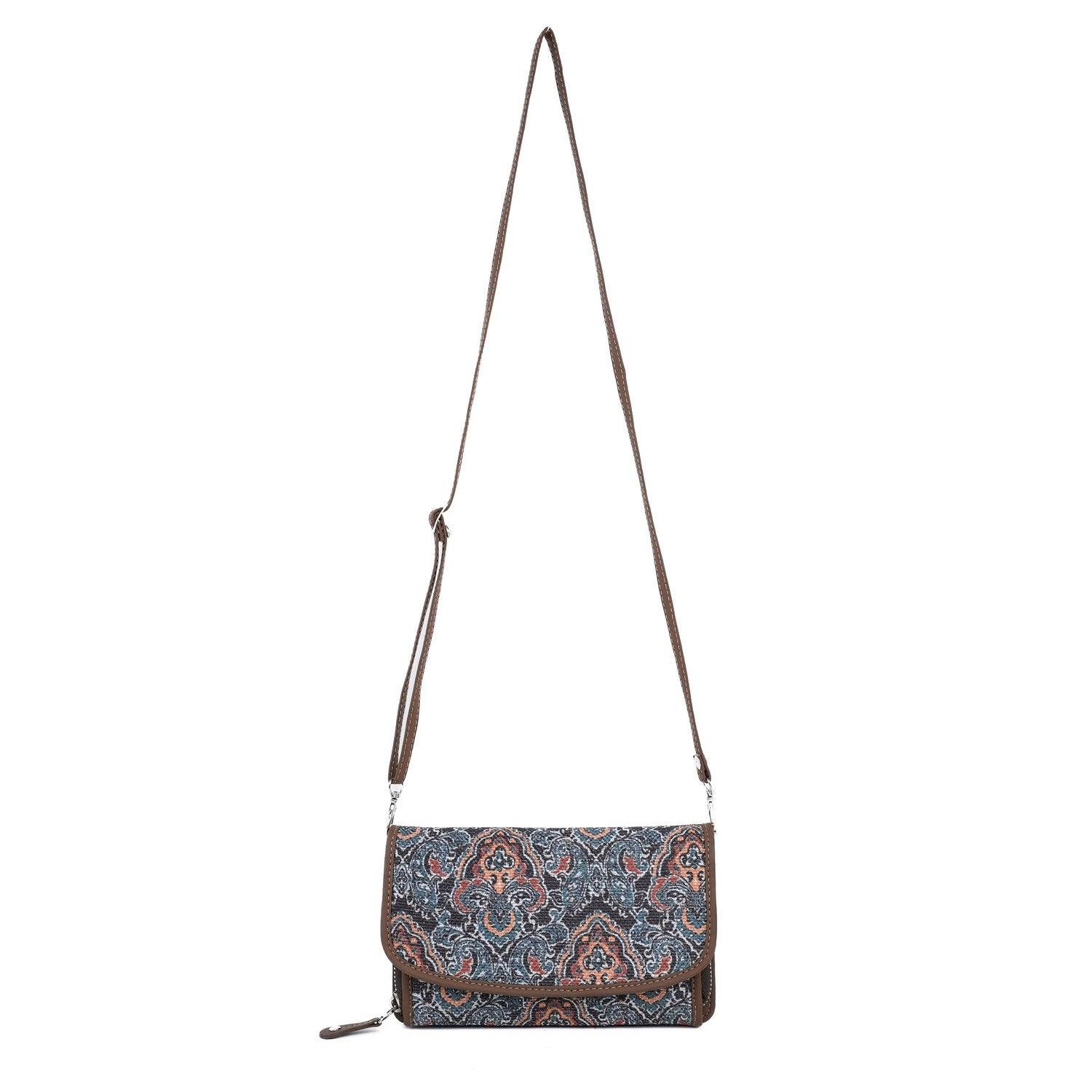 Artistic Paisley Sling Wallet with Vegan Leather Accent – By Amic - Amic